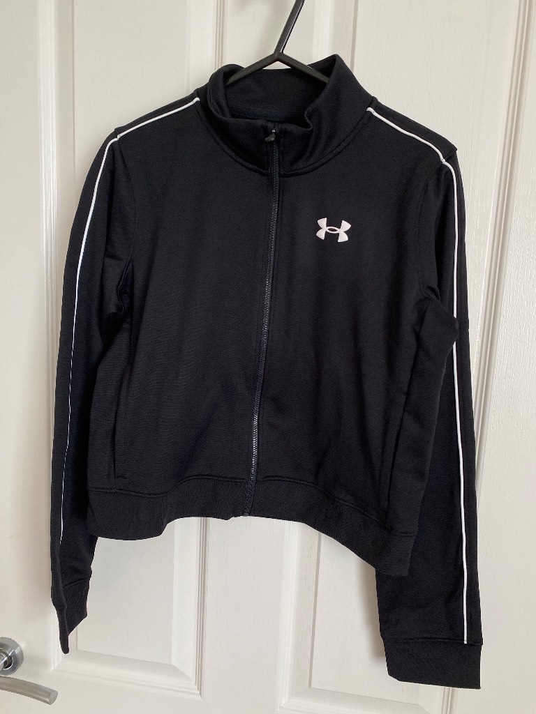 Under Armour girl full zip cropped track top large girls