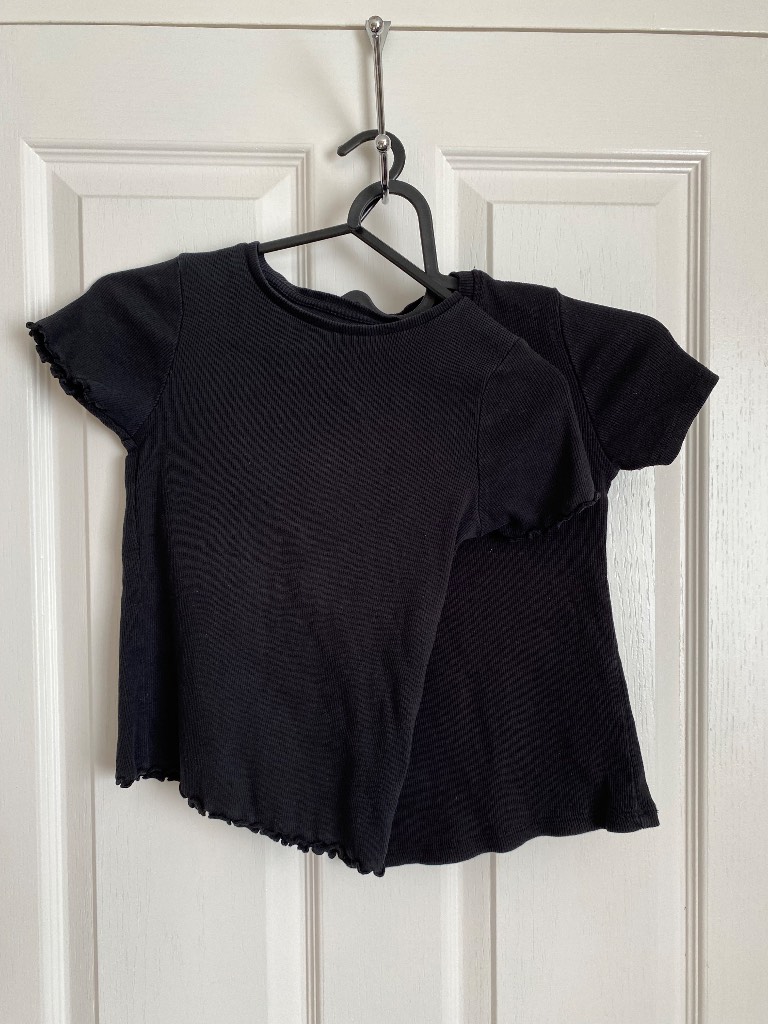 Primark two black T shirts 7/8 years