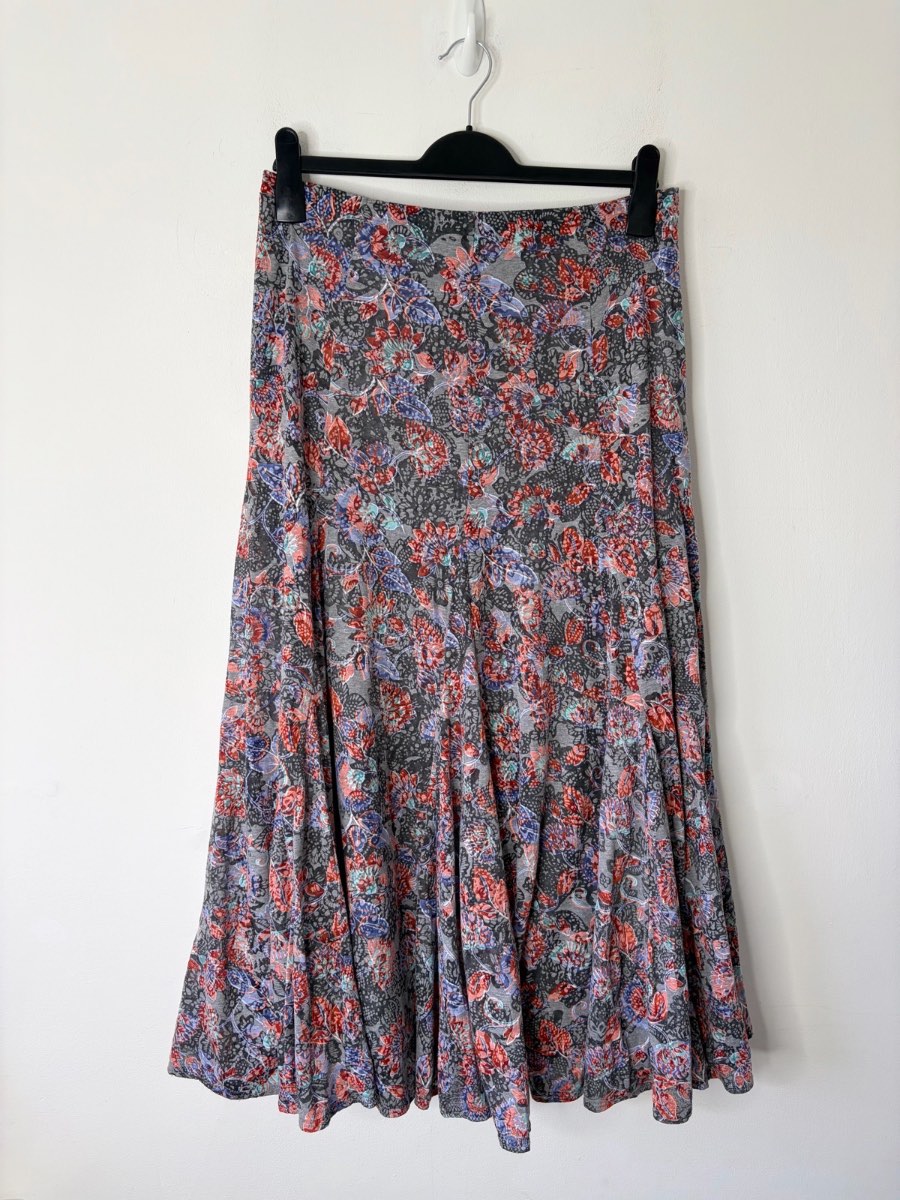Per Una Women’s Floral Paisley Print Boho Bohemian Flared Midi Skirt Size 12