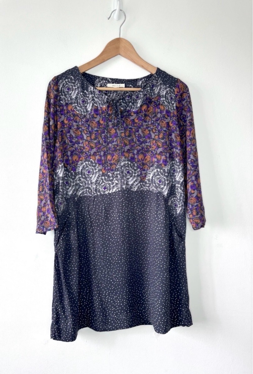 White Stuff Women’s Boho Chic Patchwork Design Tunic Dress Size 10