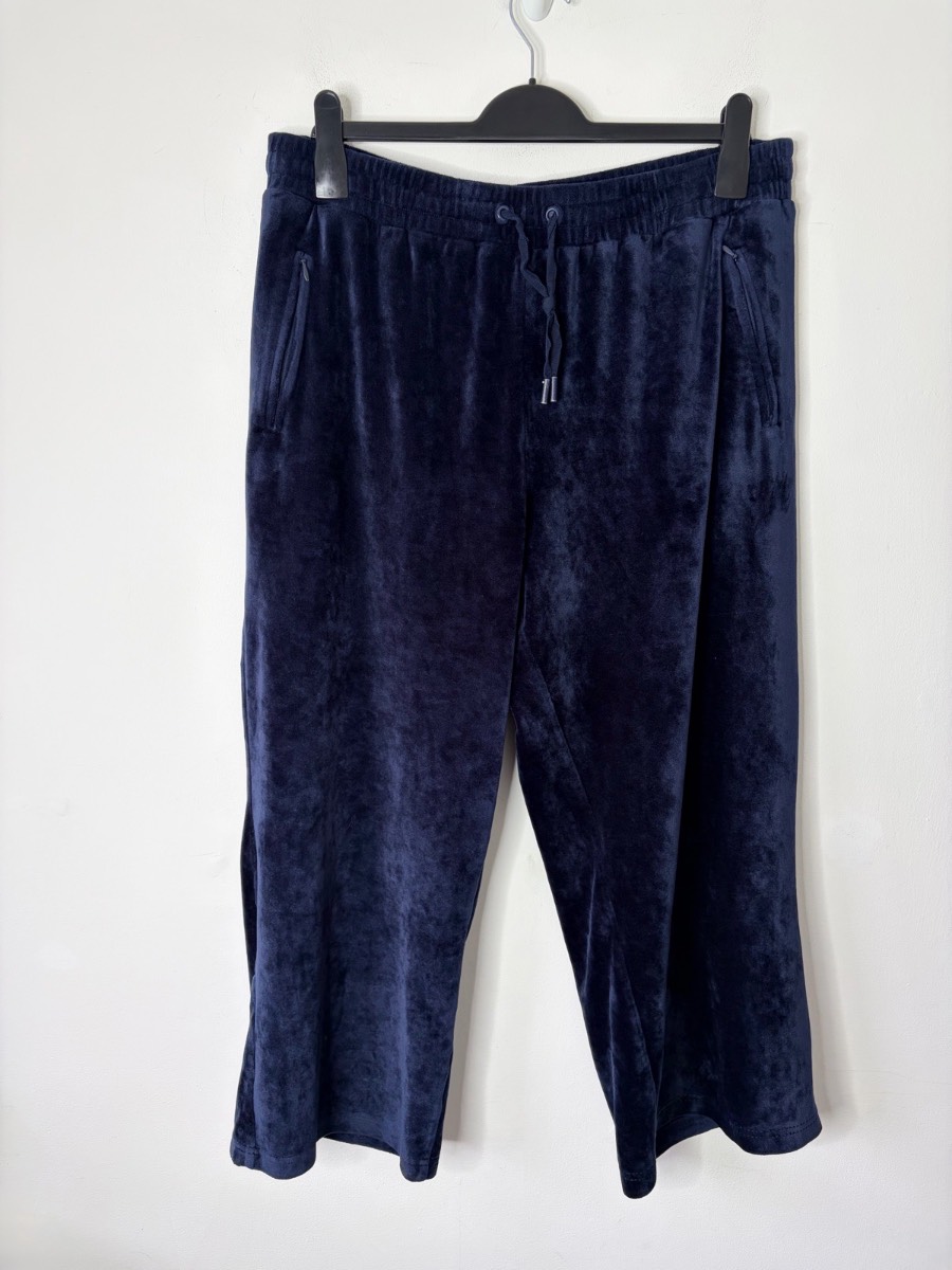 Marks And Spencer Women’s Midnight Blue Soft Wide Leg Joggers Jogging Bottoms Lougewear Size 18