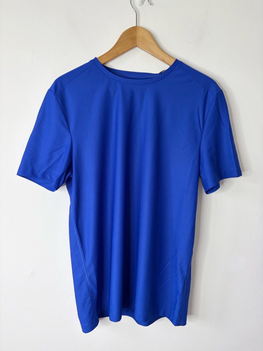 New Good Move M&S Men’s Cobalt Blue Sports Gym Running Short Sleeve Top Size Small