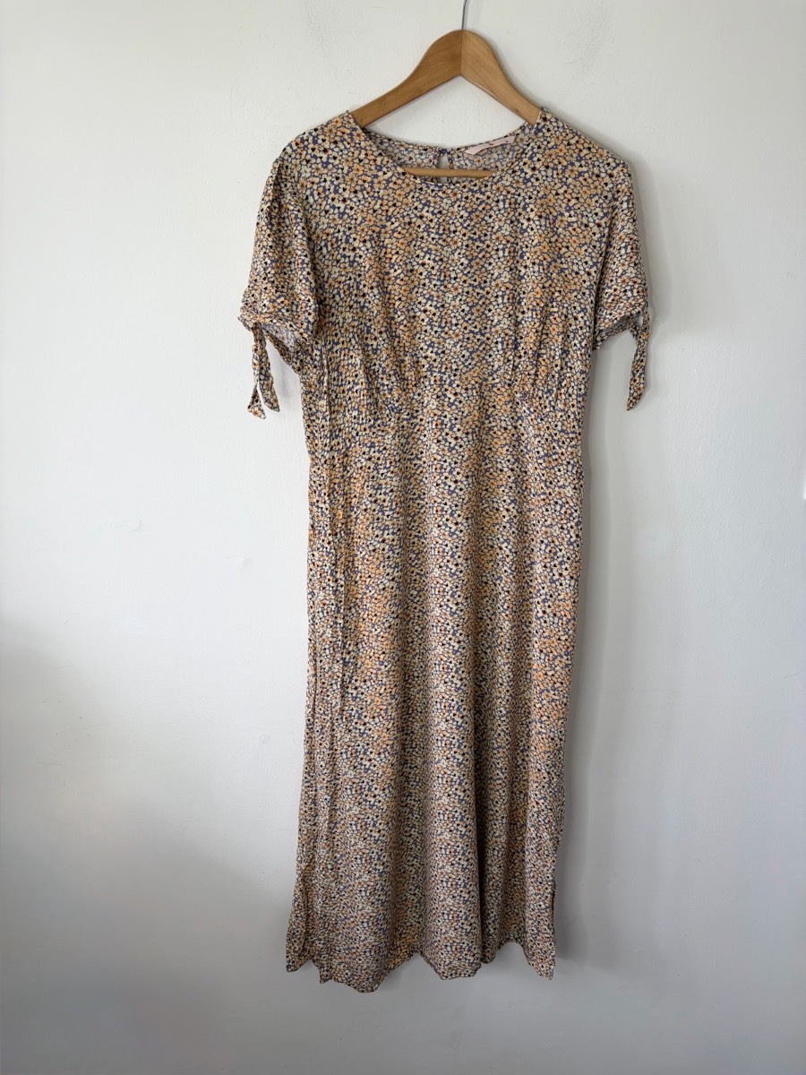 TU Women’s Boho Ditsy Multicoloured Floral Print Summer Midi Dress Size 16