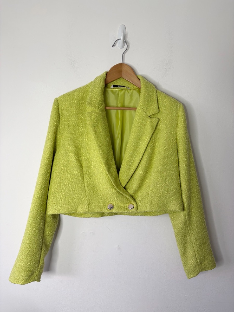 TU Women’s Lime Green Cropped Smart Blazer Jacket Size 14
