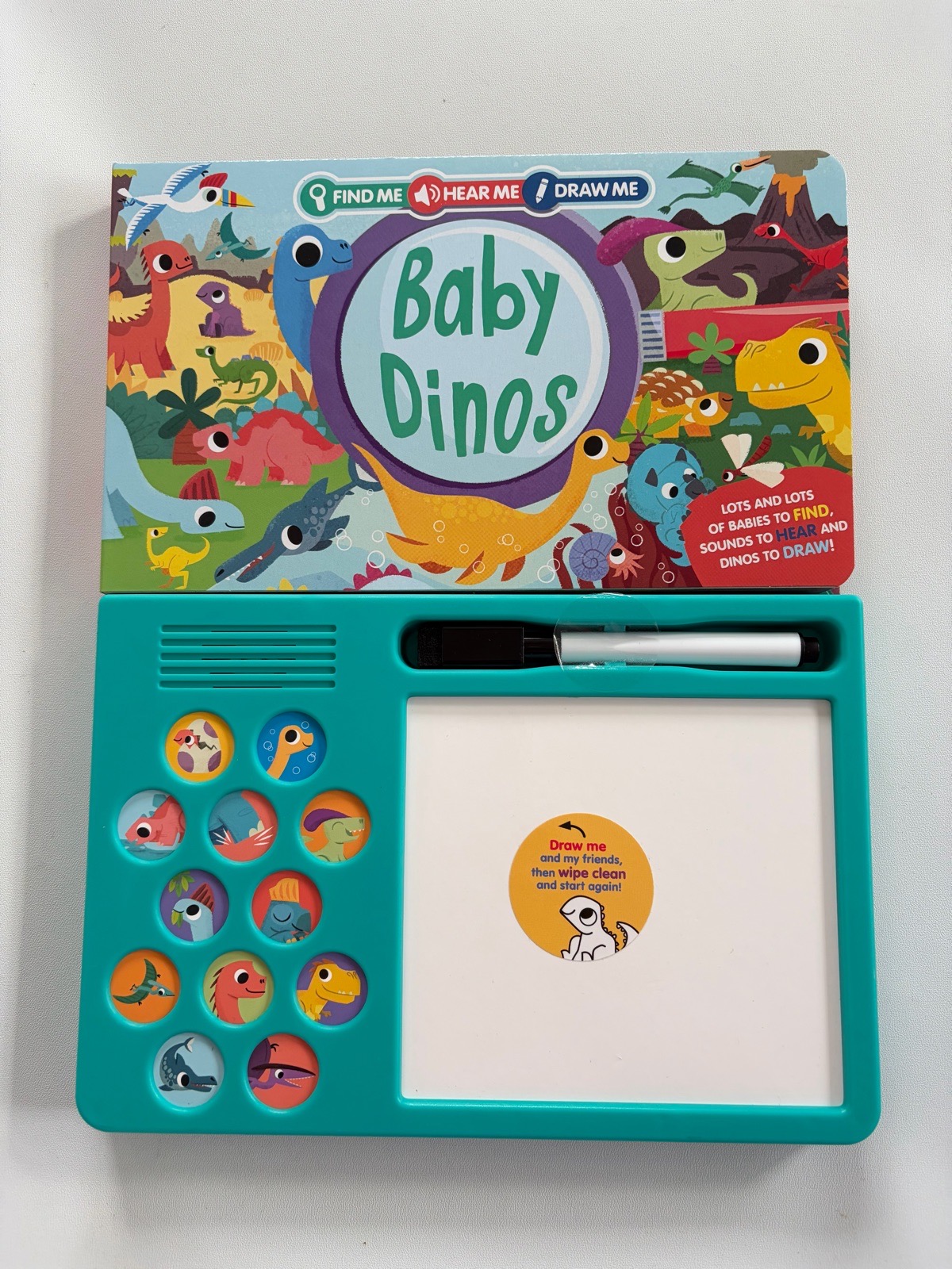 New Find Me Hear Me Baby Dino Interactive Noise Writing Pad Toy Book Gift