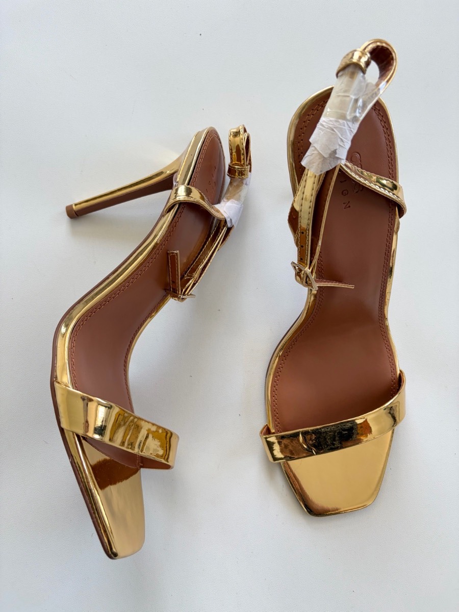 New ASOS Design Women’s Gold High Heels Heeled Sandals Size 11