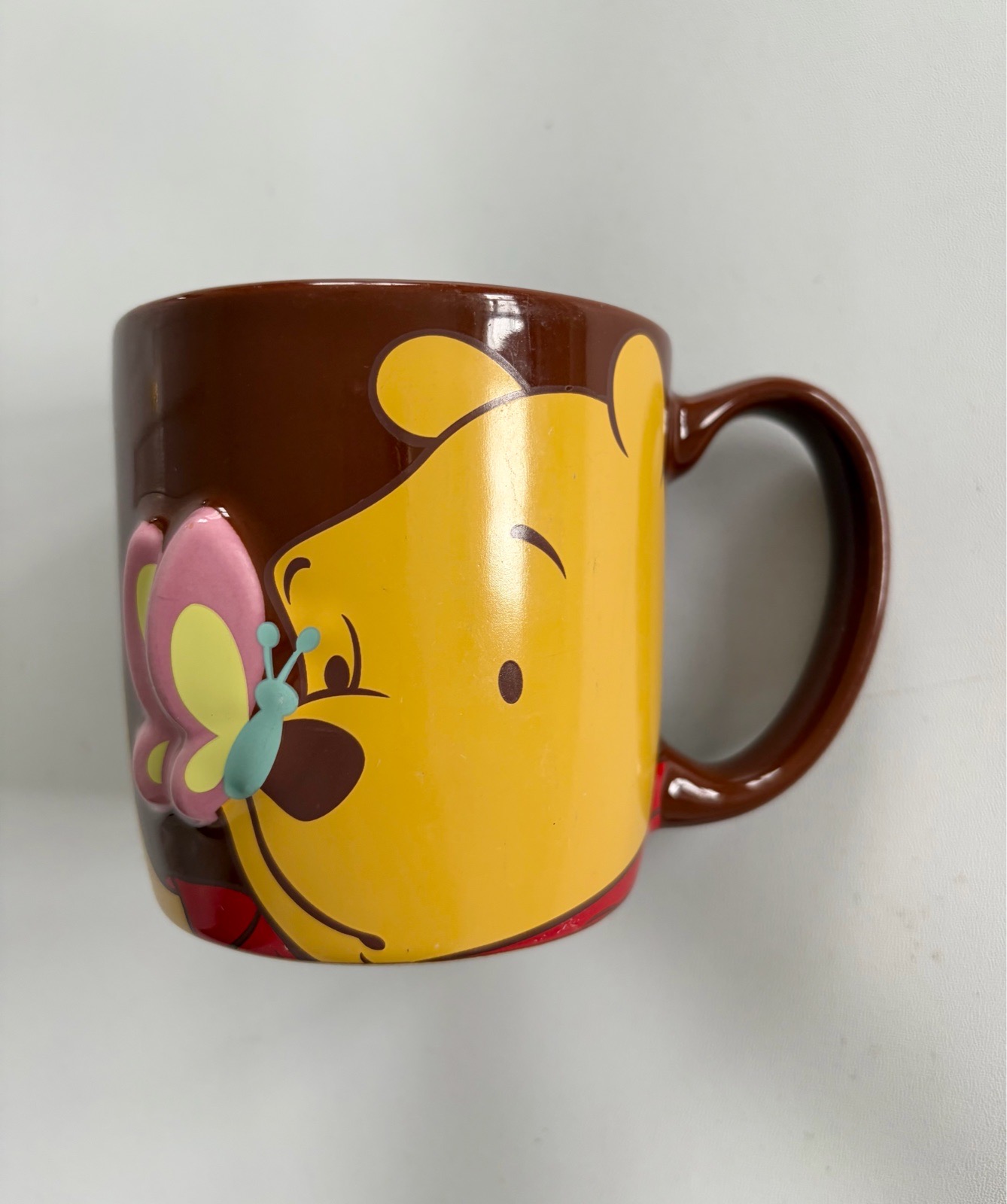 Disney Store Winnie The Pooh Butterfly Brown 3D Collectible Coffee Mug
