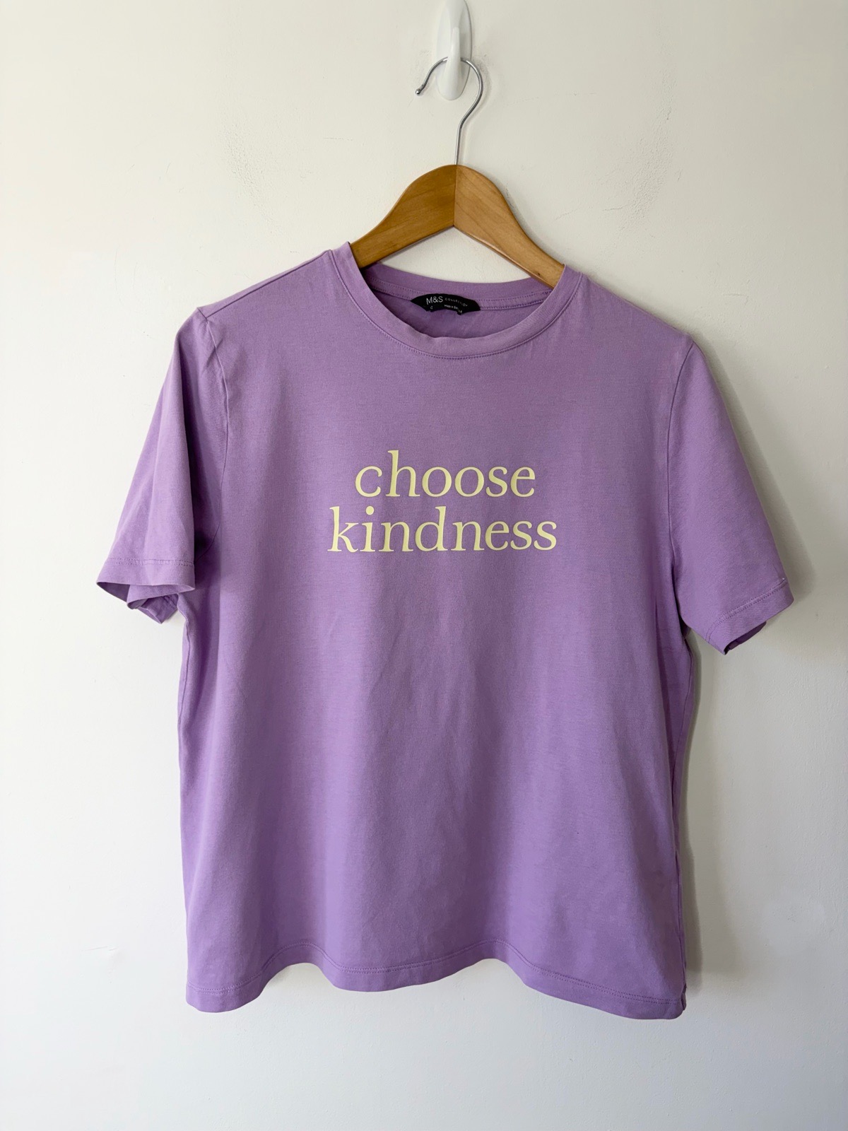 Marks And Spencer Women’s Violet Choose Kindness Printed T-Shirt Size 12