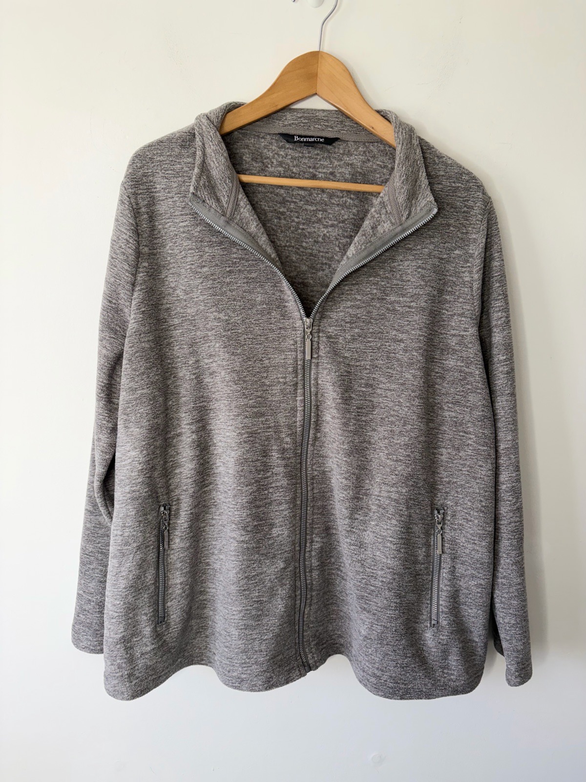 Bonmarche Women’s Grey Full Zip Causal Fleece Size 20 Autumn Winter