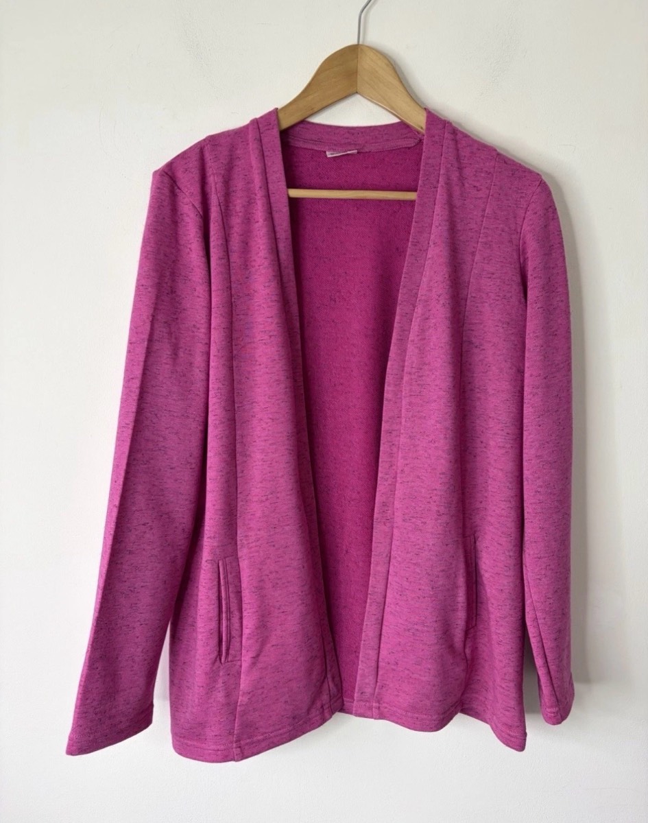 Damart Women’s Dark Pink Flecked Pocket Summer Cardigan Size 10/12