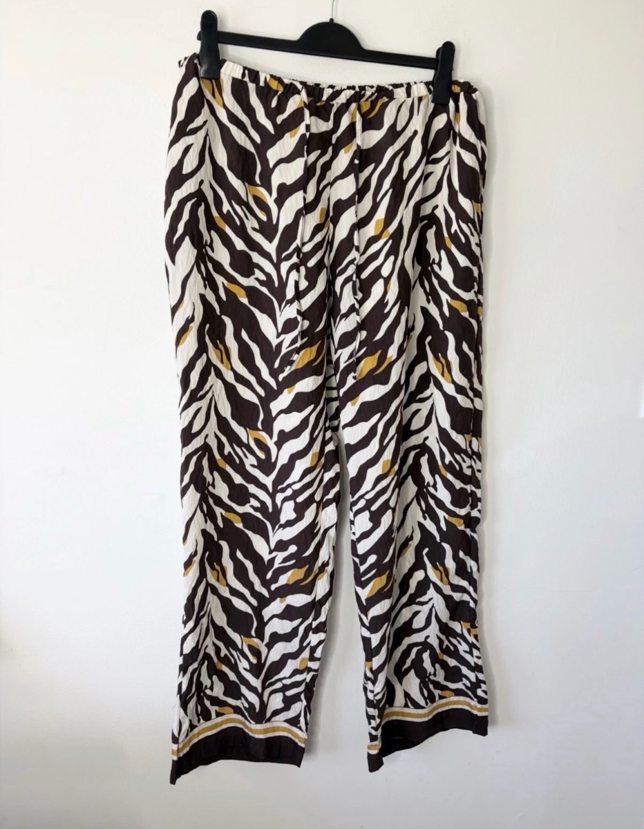 New George Women’s Animal Print Wide Leg Summer Thin Trousers Size 18 Holiday