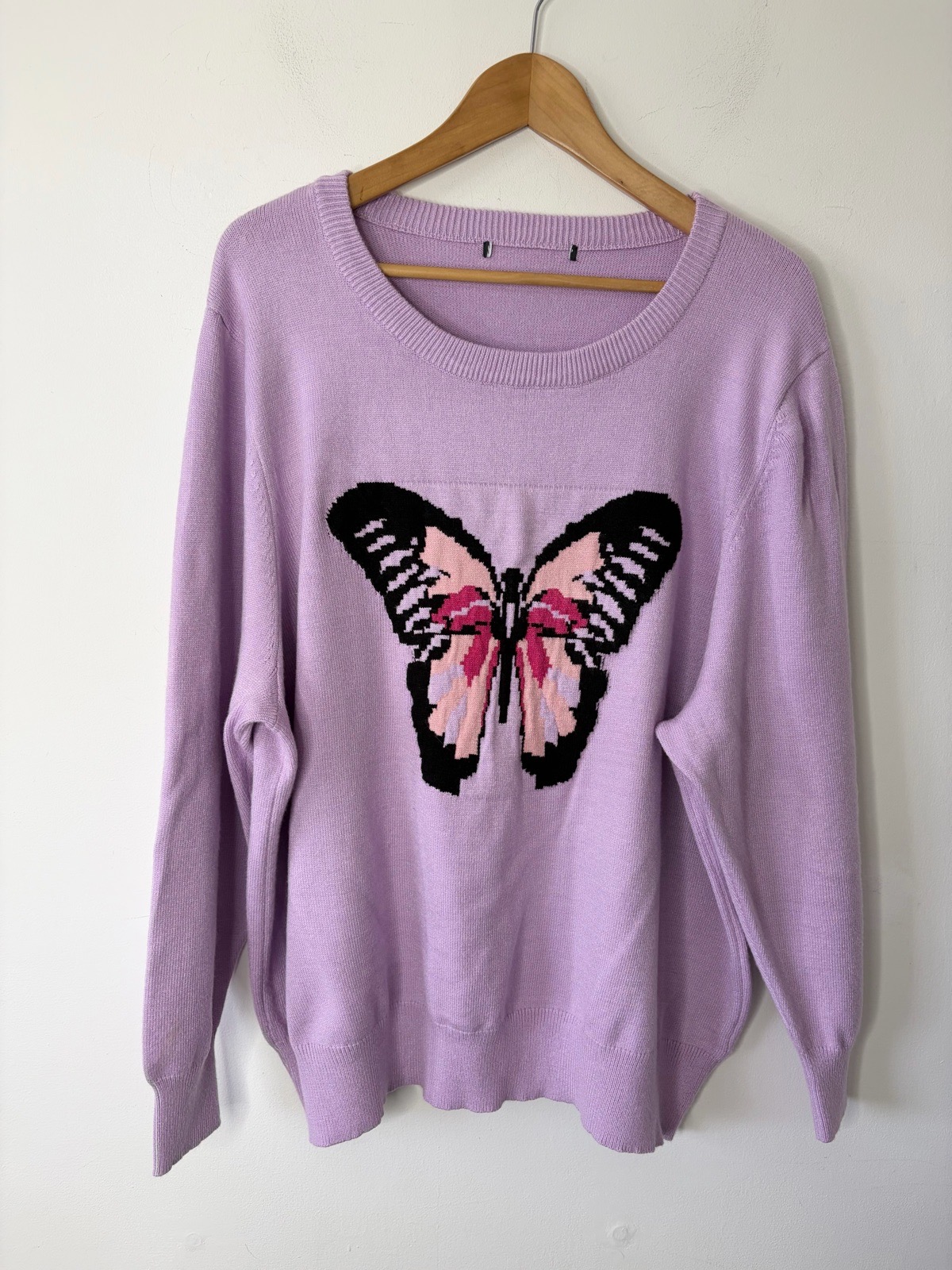 Bonmarche Women’s Lilac Butterfly Knitted  Soft Casual Winter Jumper Size 24