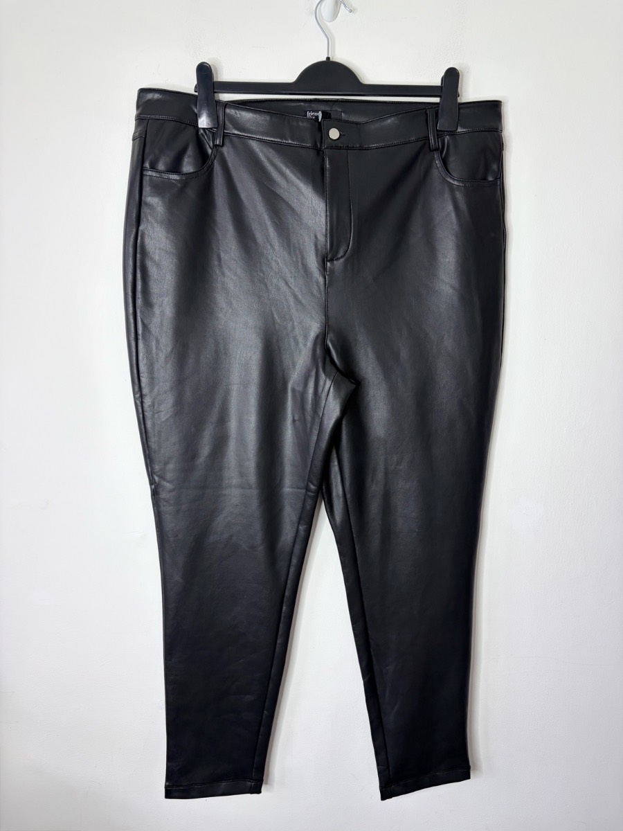New Friends Like These Faux Leather Black Skinny Trousers Size 20