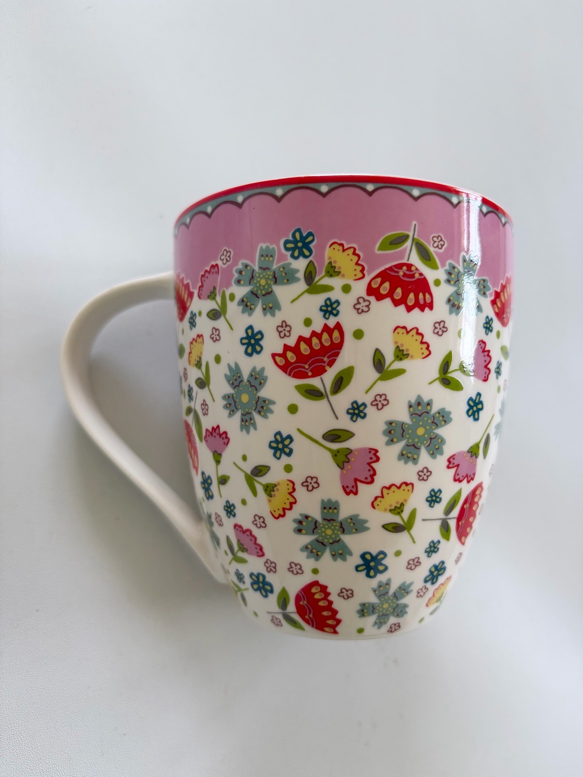 Queens The Caravan Trail St Mawes Fine China Floral Print Large Mug