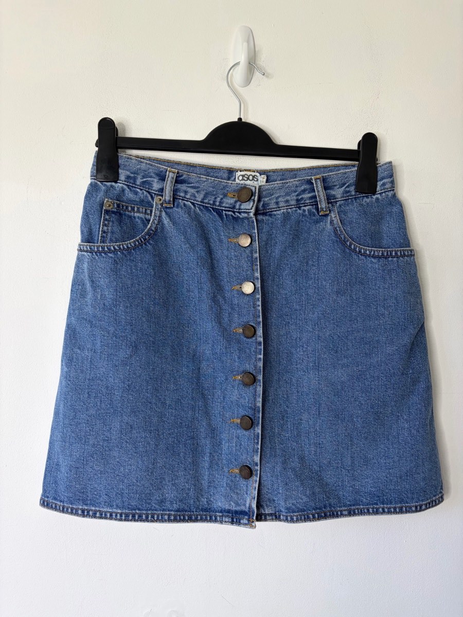Asos Women’s Denim Button Detail Summer Skirt Size 10