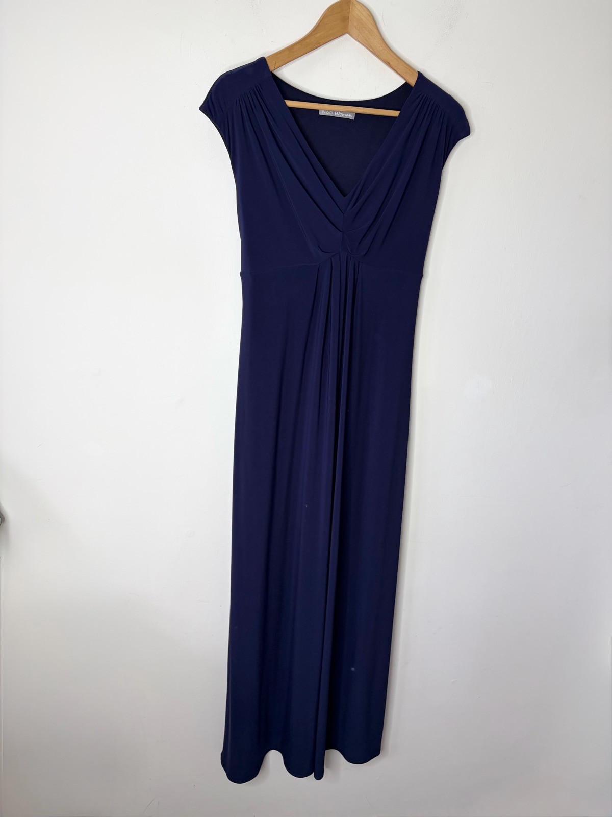 Marks And Spencer Women’s Indigo Ruched Detailing Maxi Dress Size 14 Special Occasion