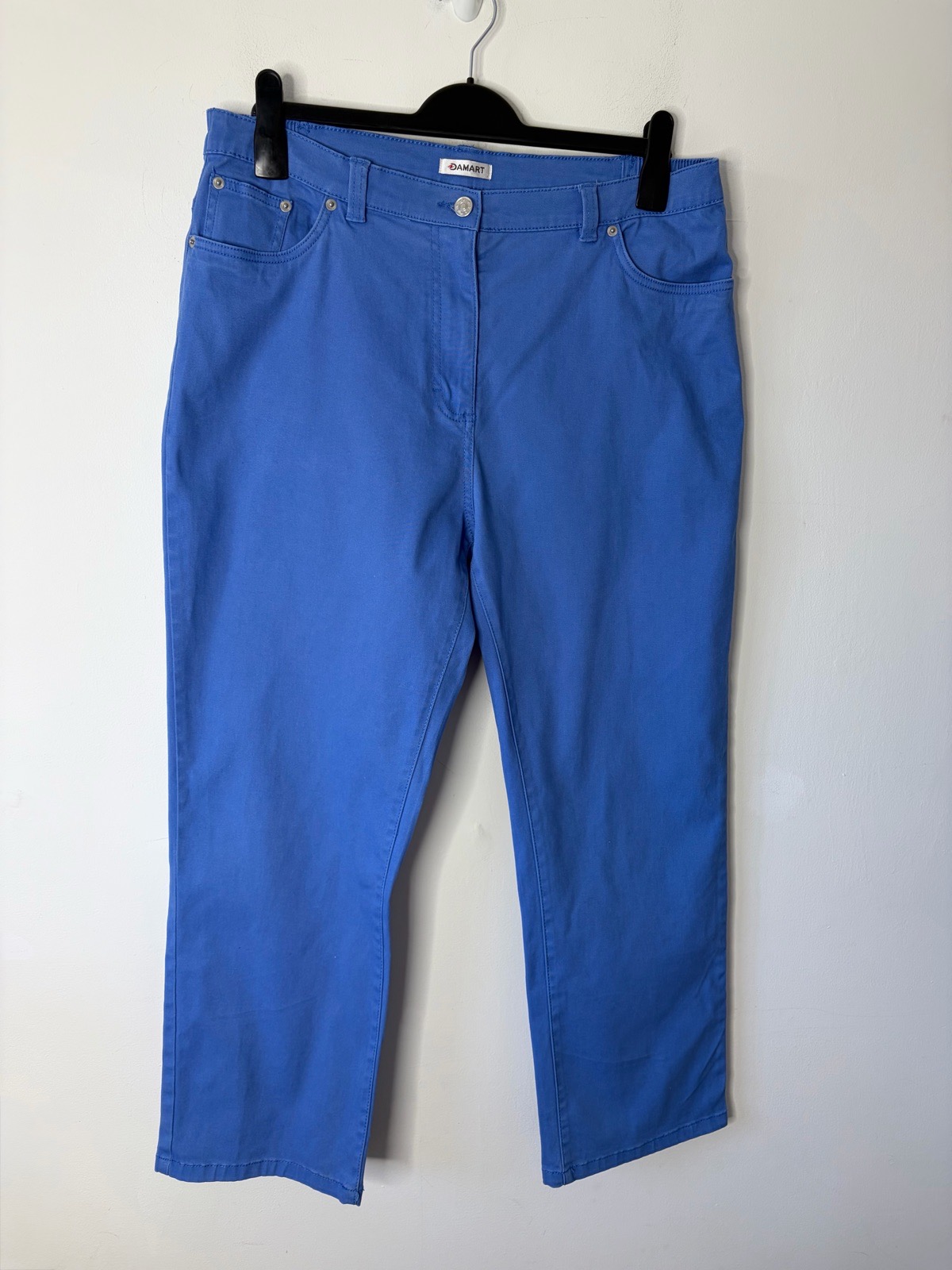 Damart  Women’s Blue Straight High Waist Chino Trousers Size 18