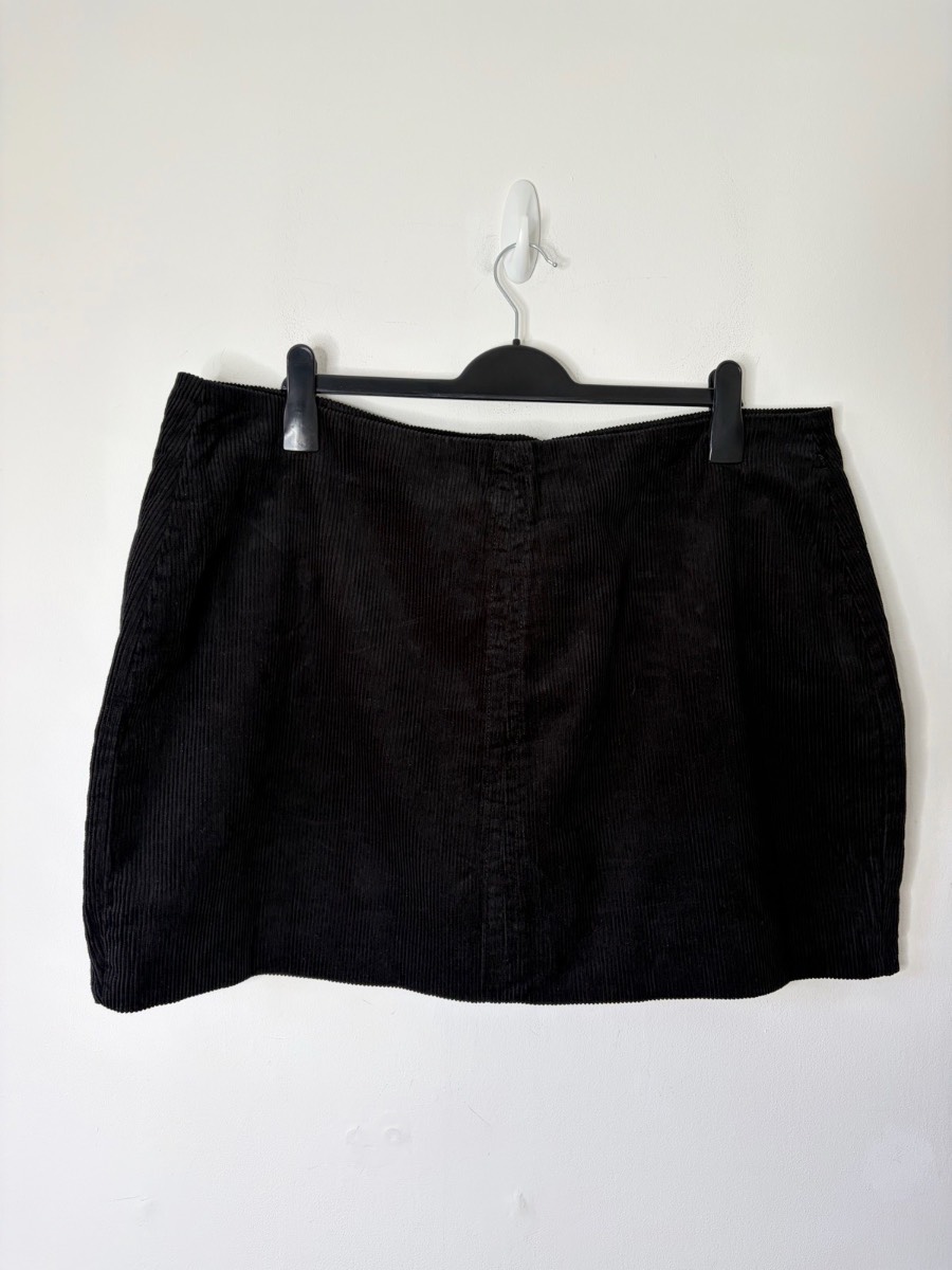 New Next Women’s Black Cord Corduroy Skirt Size 20