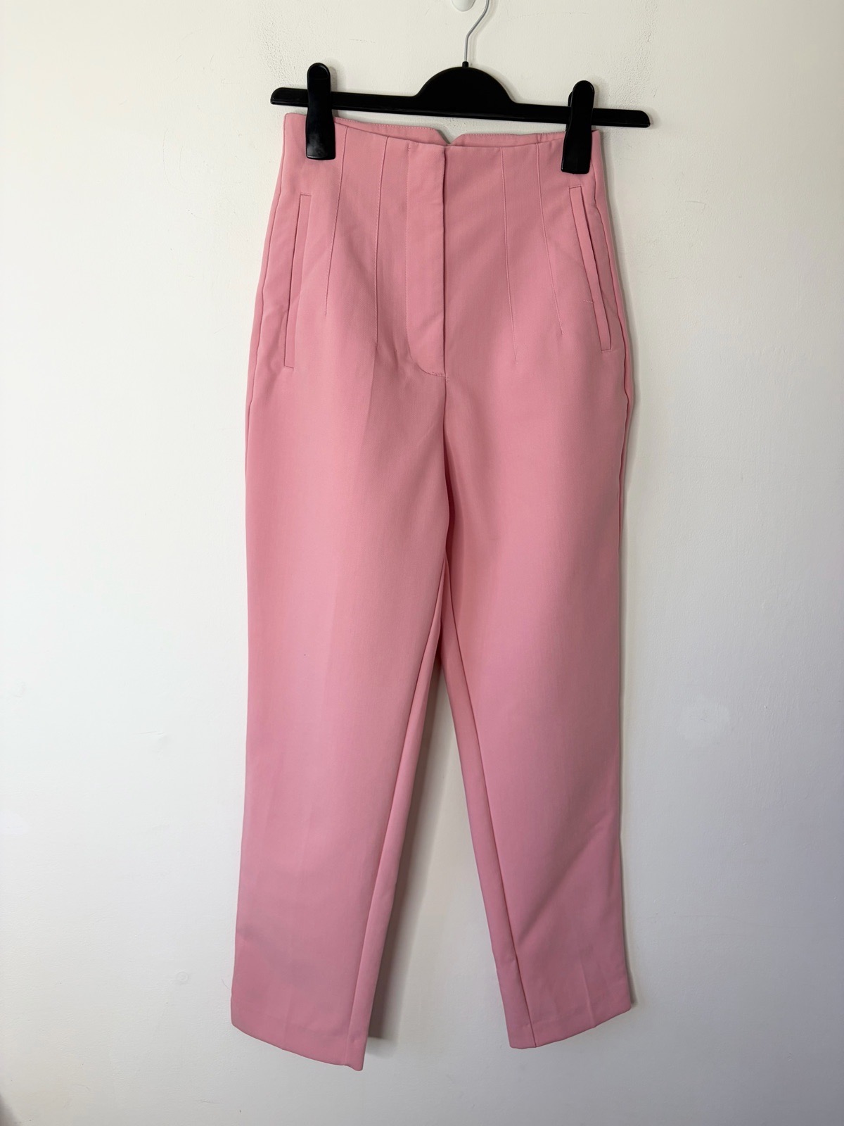 Zara Women’s High Waisted Pink Tailored Slim Trousers Size XS