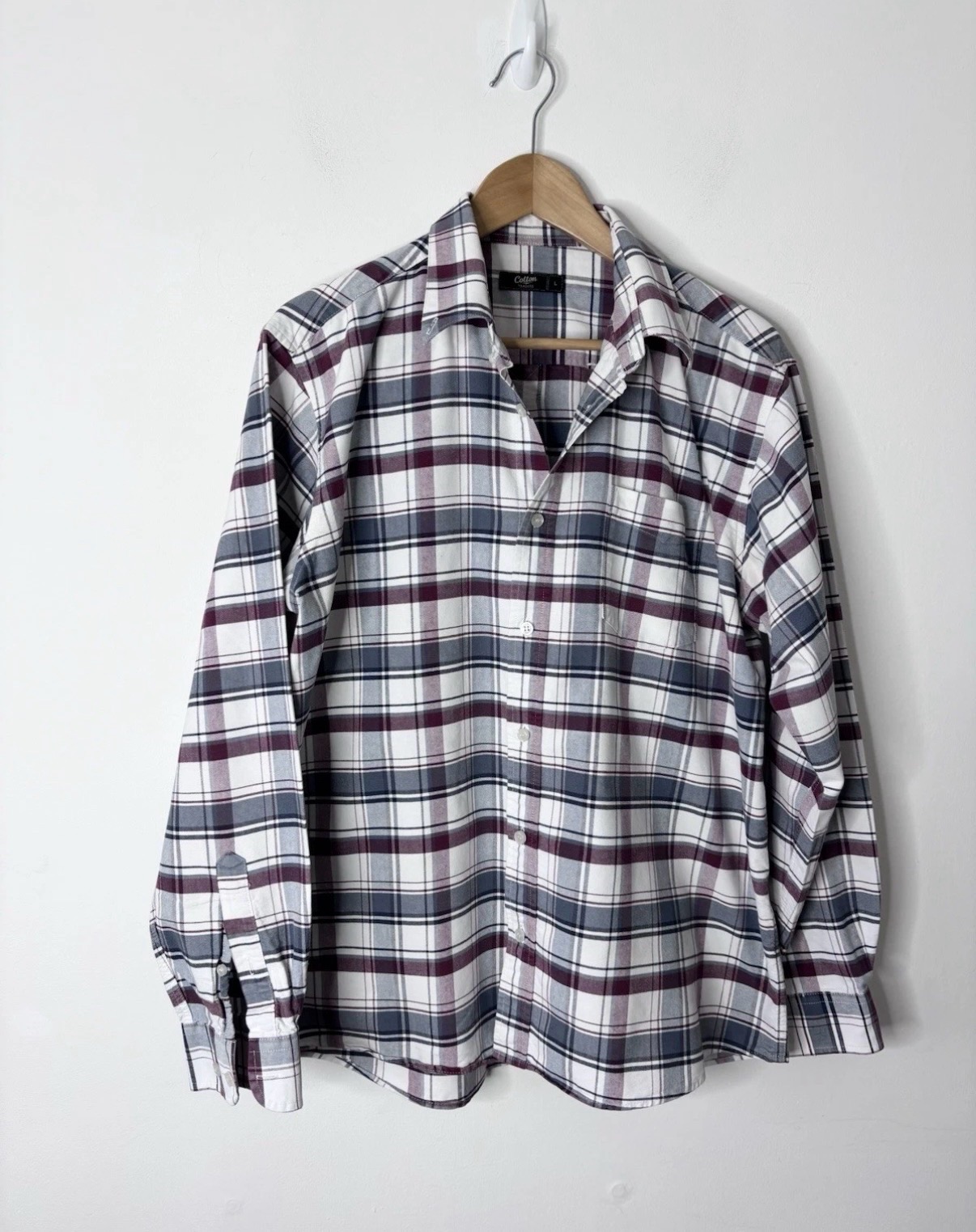 Cotton Traders Men’s Multi Checked Long Sleeved Cotton Shirt Size Large