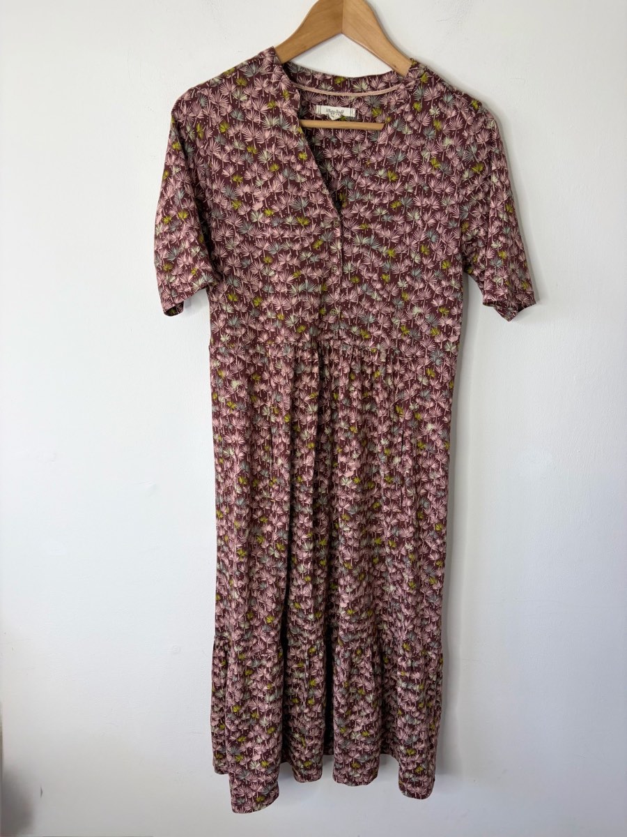 White Stuff Women’s Naya Plum Jersey Summer Midi Dress Size 10