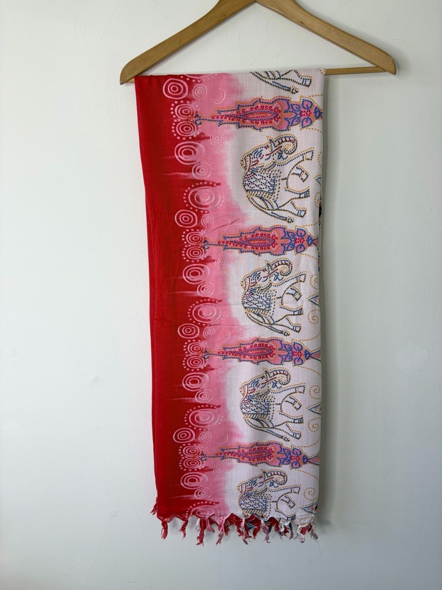 Beautiful Multicoloured Elephant Print Summer Wrap Beach Cover Up Swimwear
