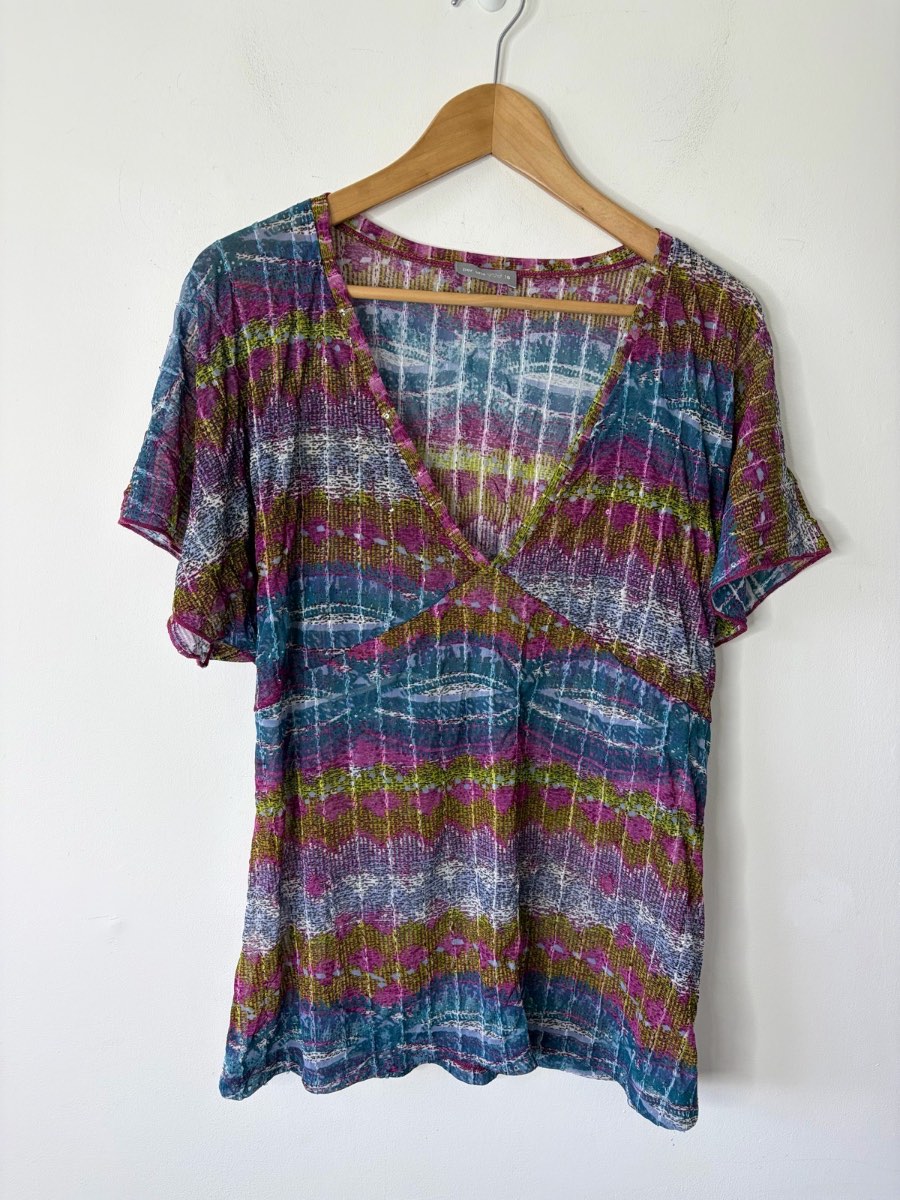 Per Una Women’s Multicoloured Boho Bohemian Ethnic Print Tunic Top Size 18
