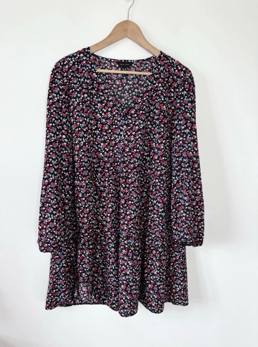 New Look Women’s Ditsy Floral Print Lightweight Summer Dress Size 16