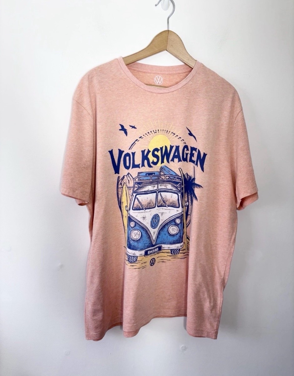 VW Official Licensed Product  Men’s Peach Graphic Camper T-Shirt Size 2XL