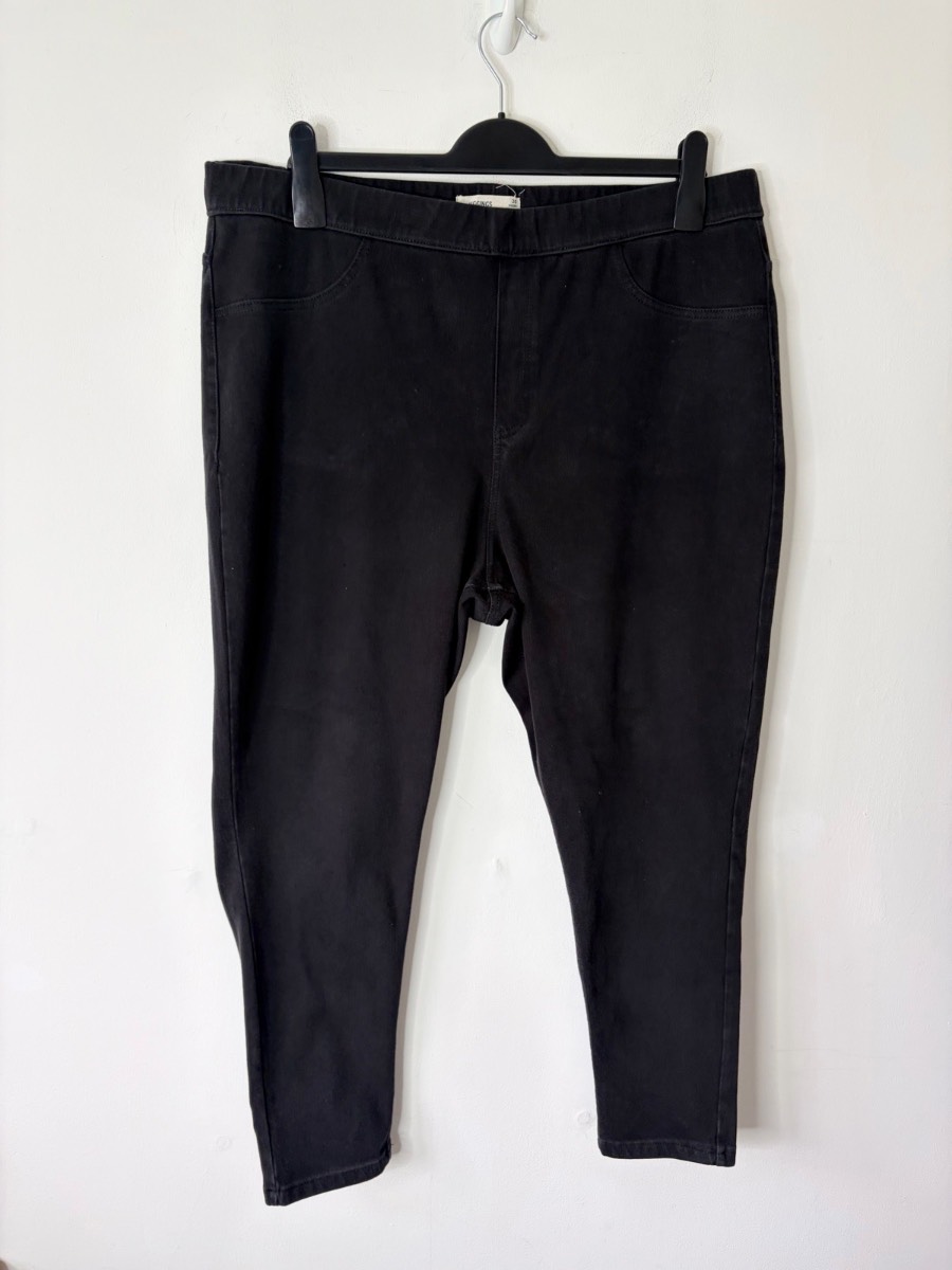Marks And Spencer Women’s Black High Neck Super Stretchy Jeggings Size 20 Short
