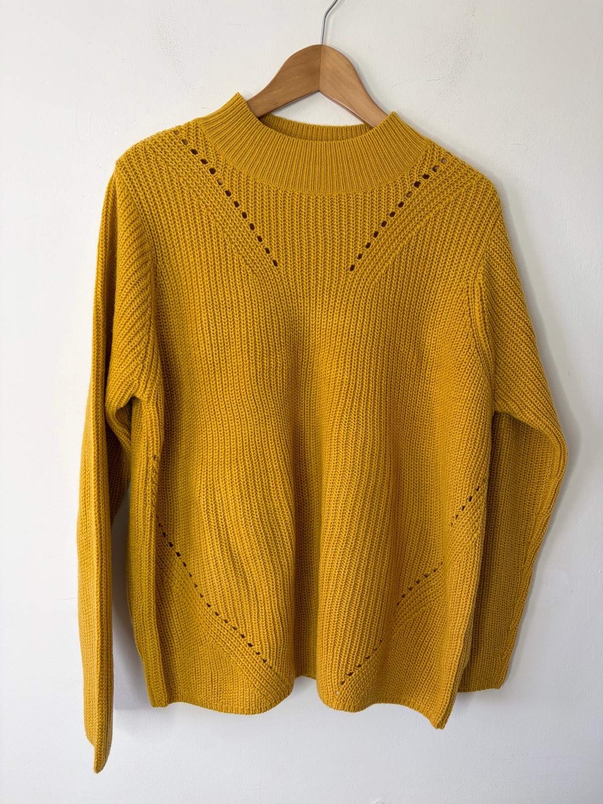 Bonmarche Women’s Mustard Yellow Chunky  Ribbed Knitted Winter Cardigan Size 16