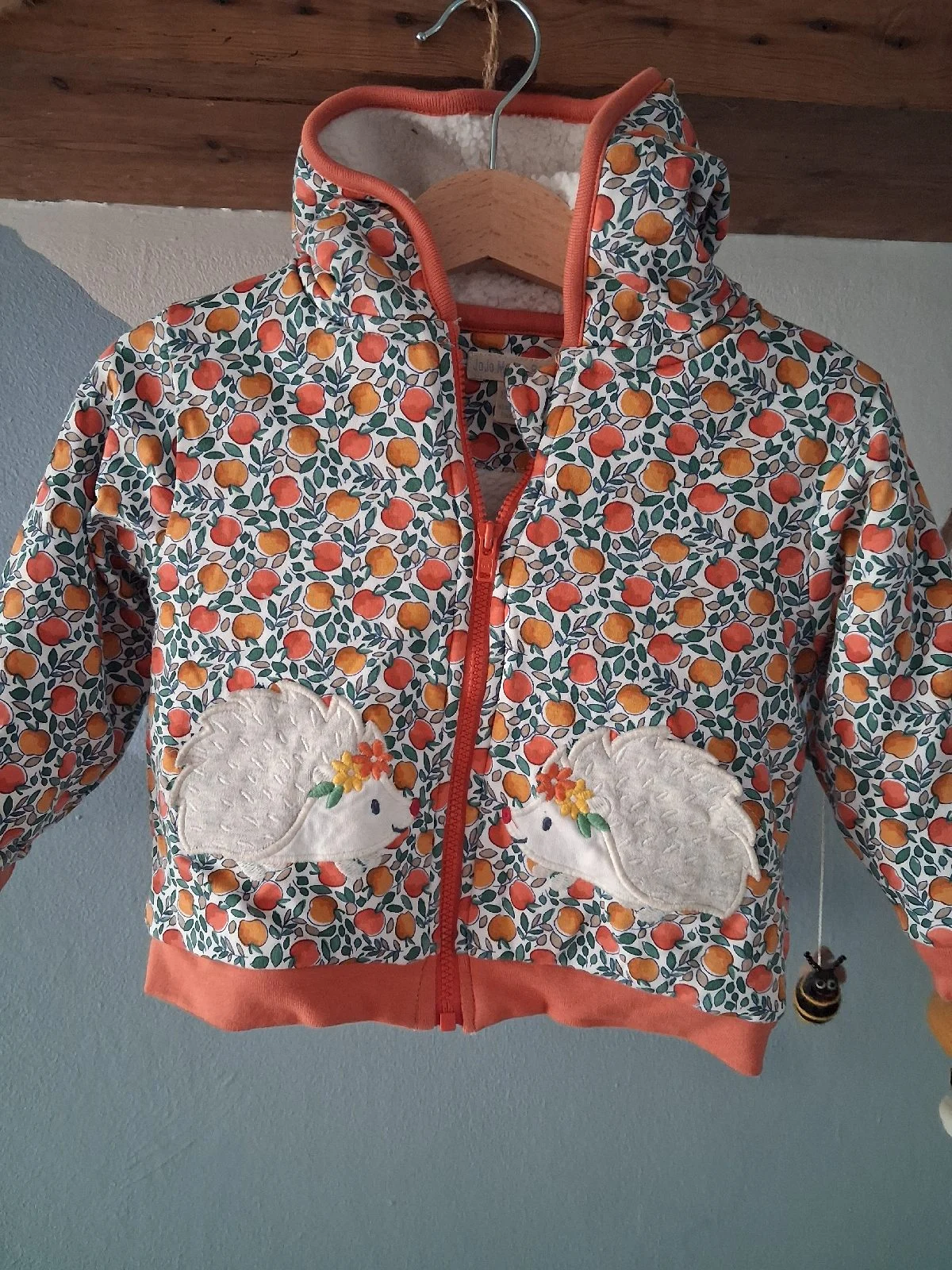 Jojo Maman Bebe Quileted Hedgehog jacket for baby 12 to 18months