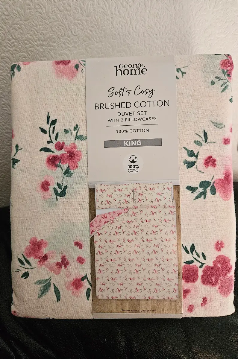 100 % brushed cotton floral print duvet set in kingsize