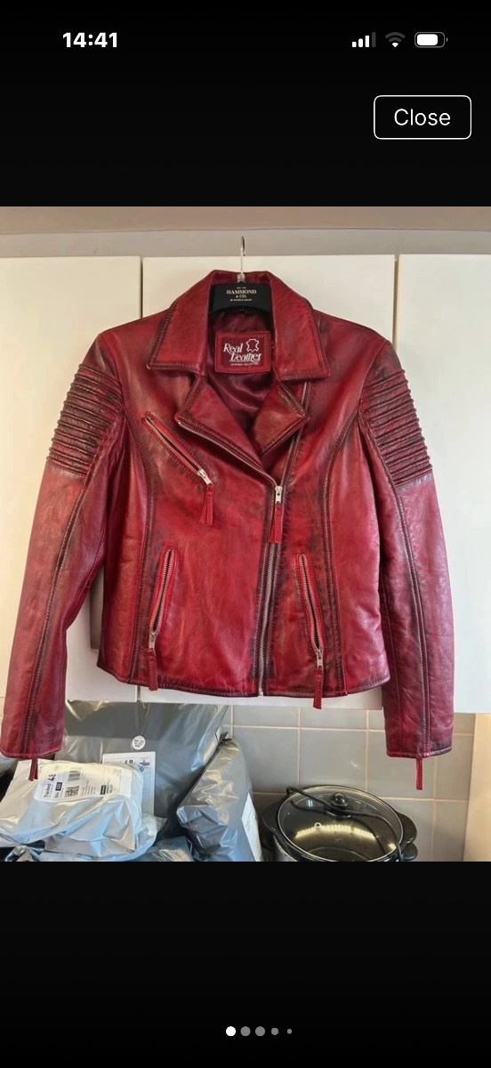 Ladies motorbike  leather jacket genuine leather