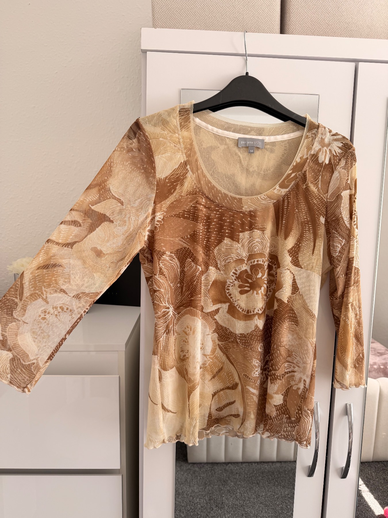 Per Una Y2K 3/4 sleeves top UK14