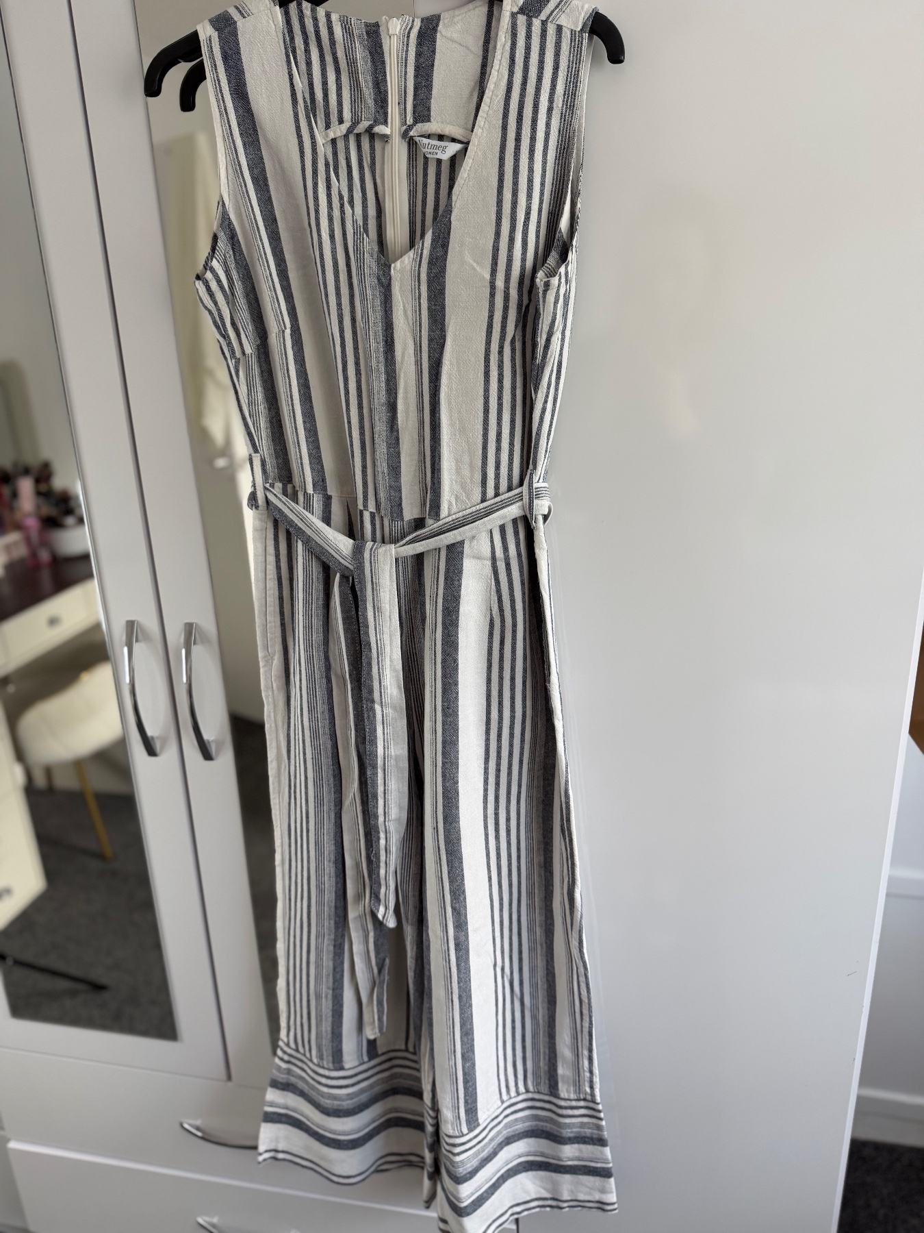 Nutmeg linen striped jumpsuit UK10