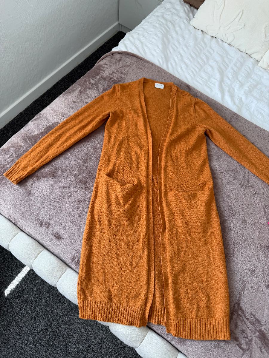 Vila mustard open front cardigan Size S