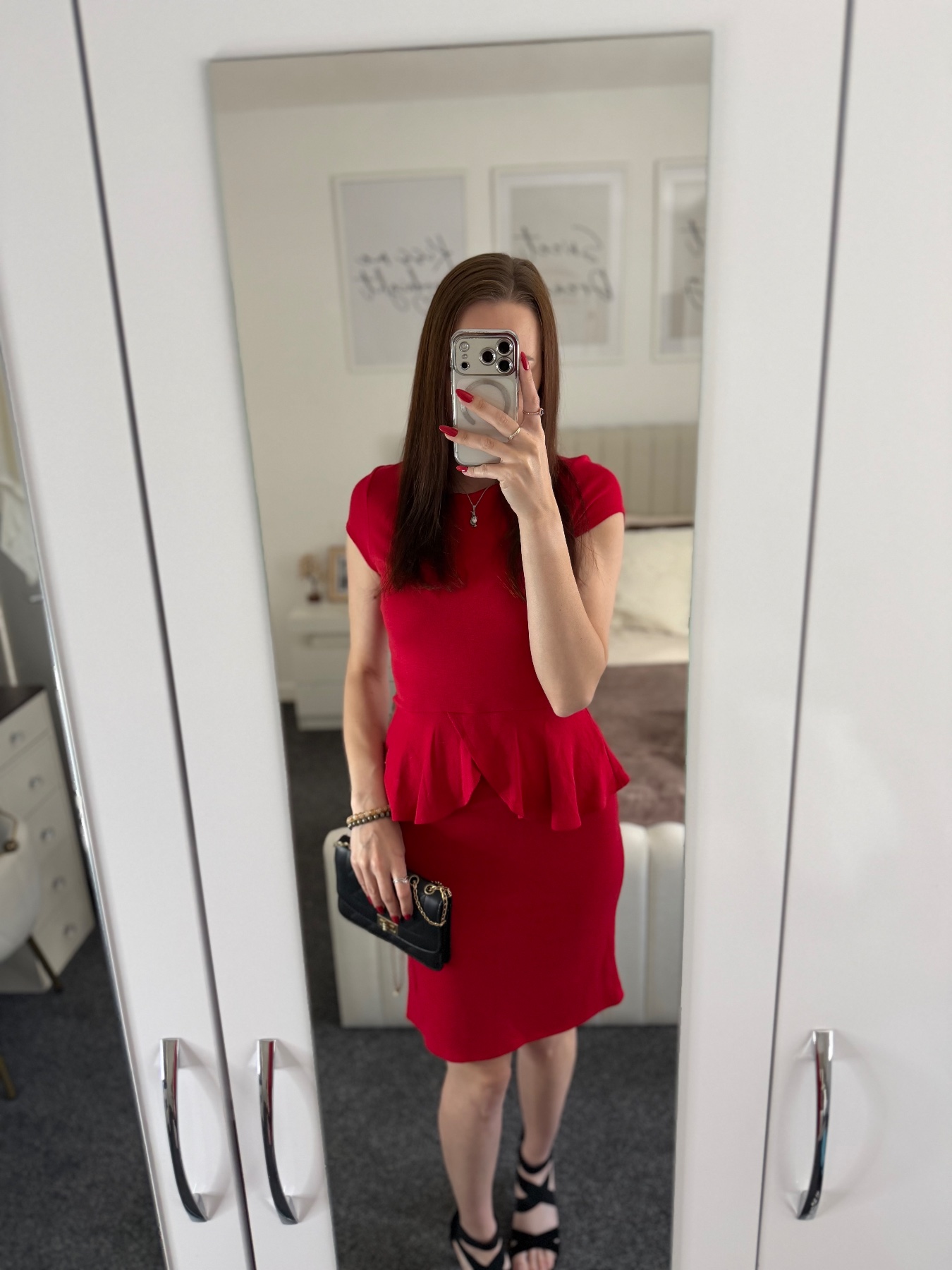 Wallis red midi dress short sleeve UK10