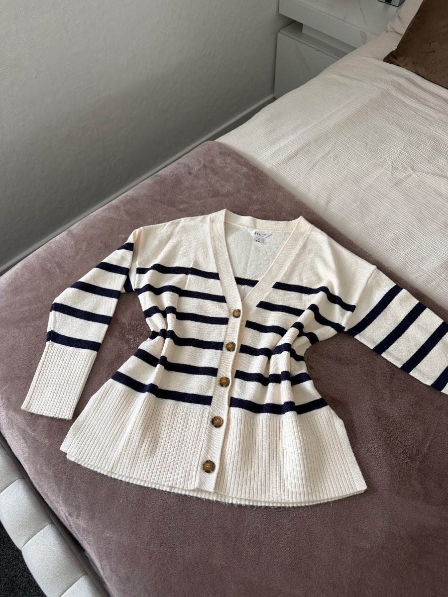 Miso cream striped button down cardigan Size 10