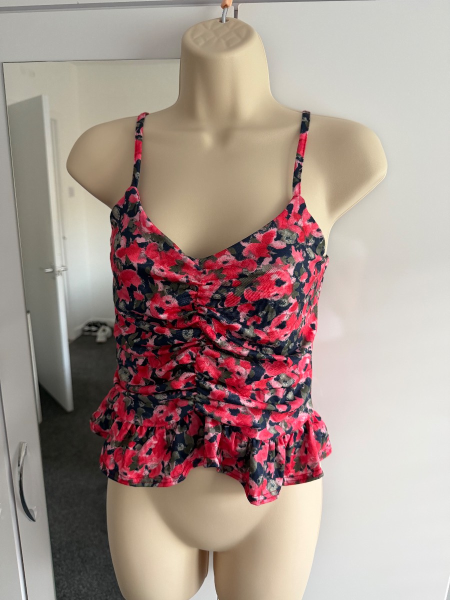 Floral ruched cami top Size 12