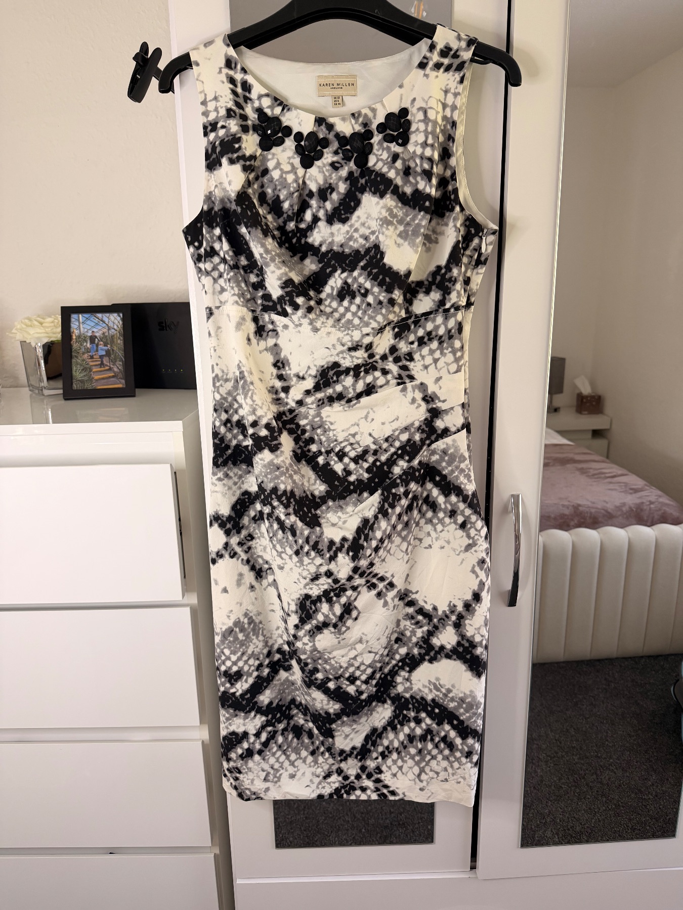 Karen Millen silk snake print knee length dress UK10