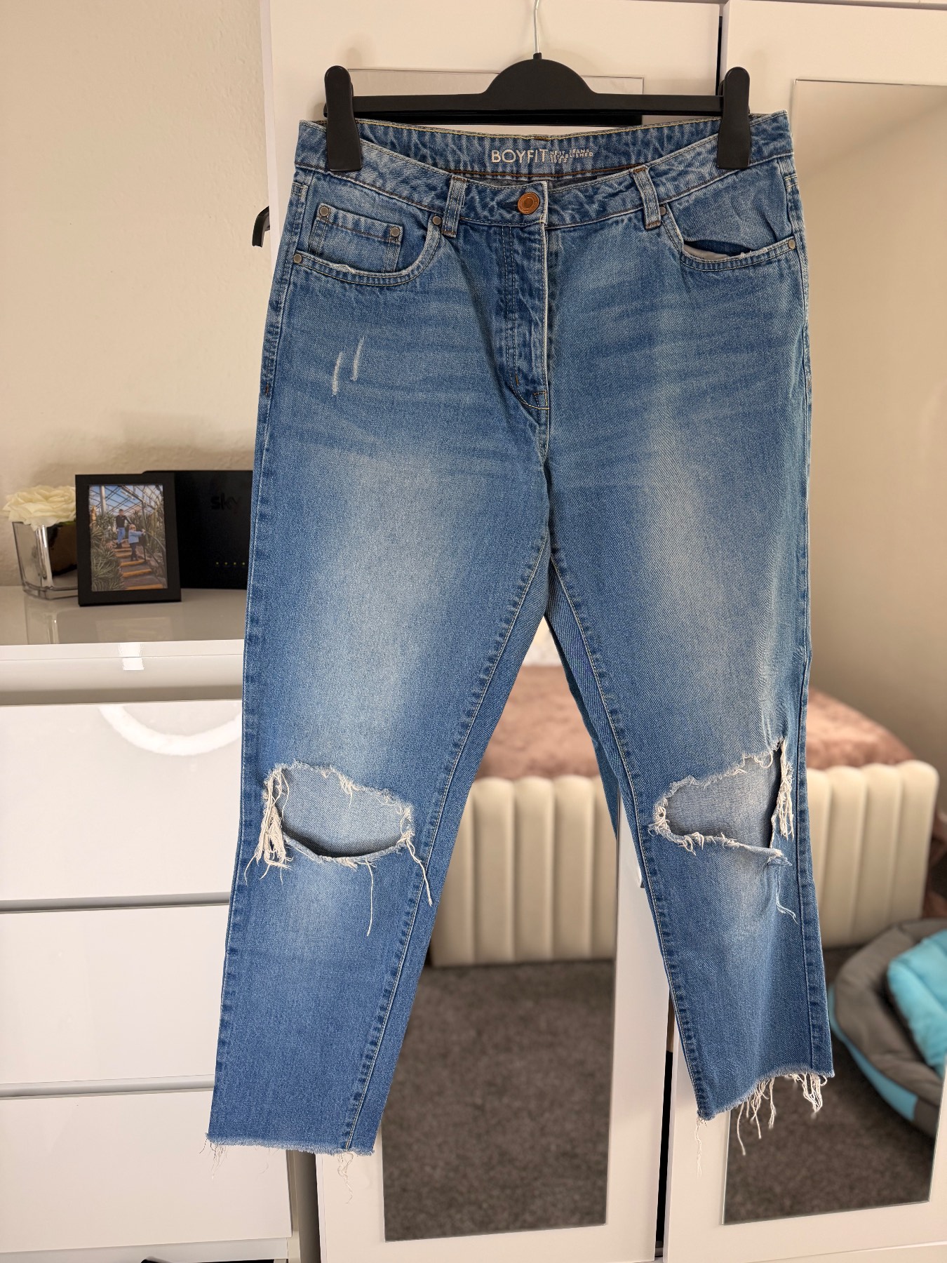 Next blue boyfit jeans Size UK12 Long
