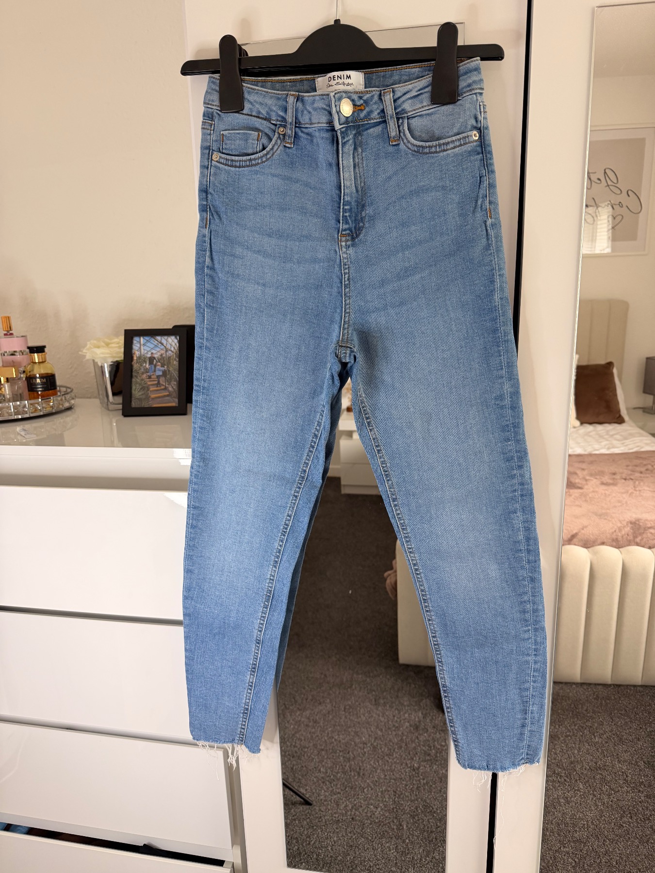 Miss Selfridge blue high waisted skinny jeans UK6