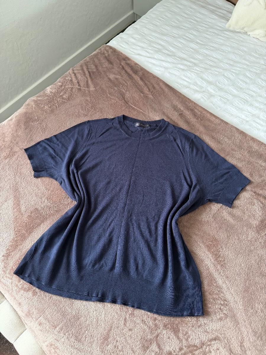 M&S navy short sleeves sweater/jumper Size 18