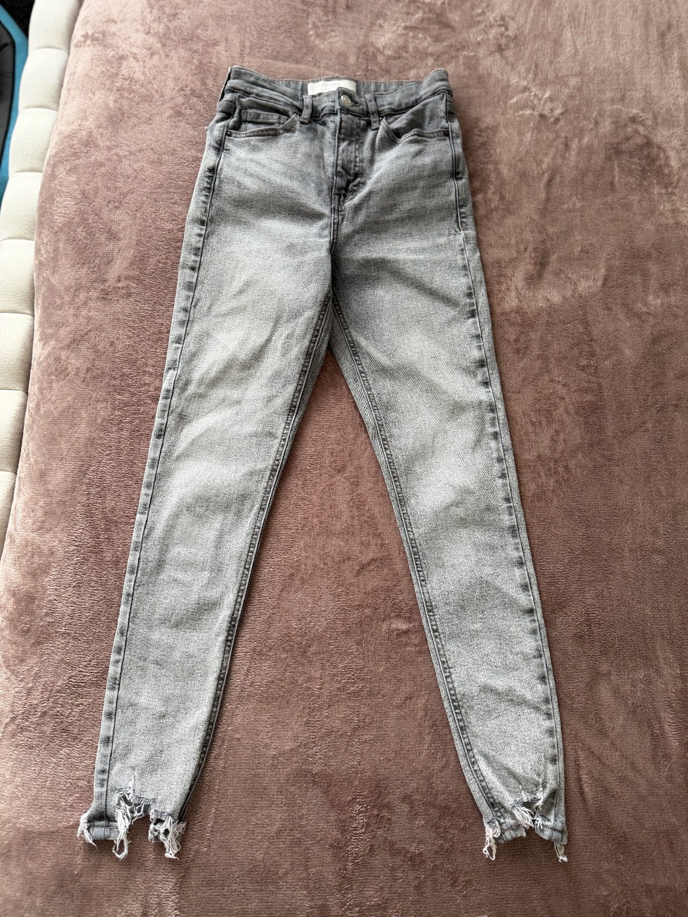 Topshop grey high waist skinny jeans