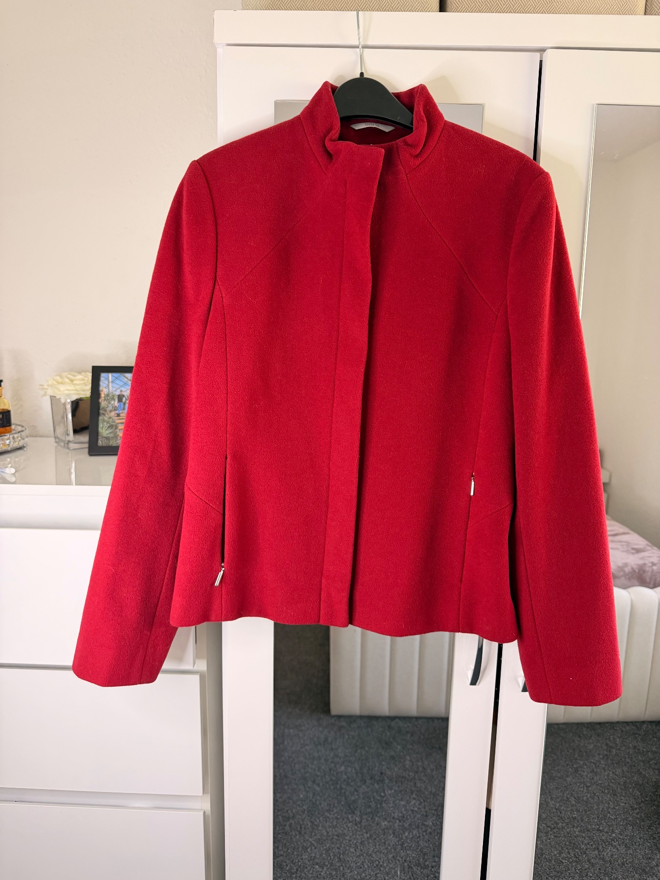 M&S red wool blend coat UK12