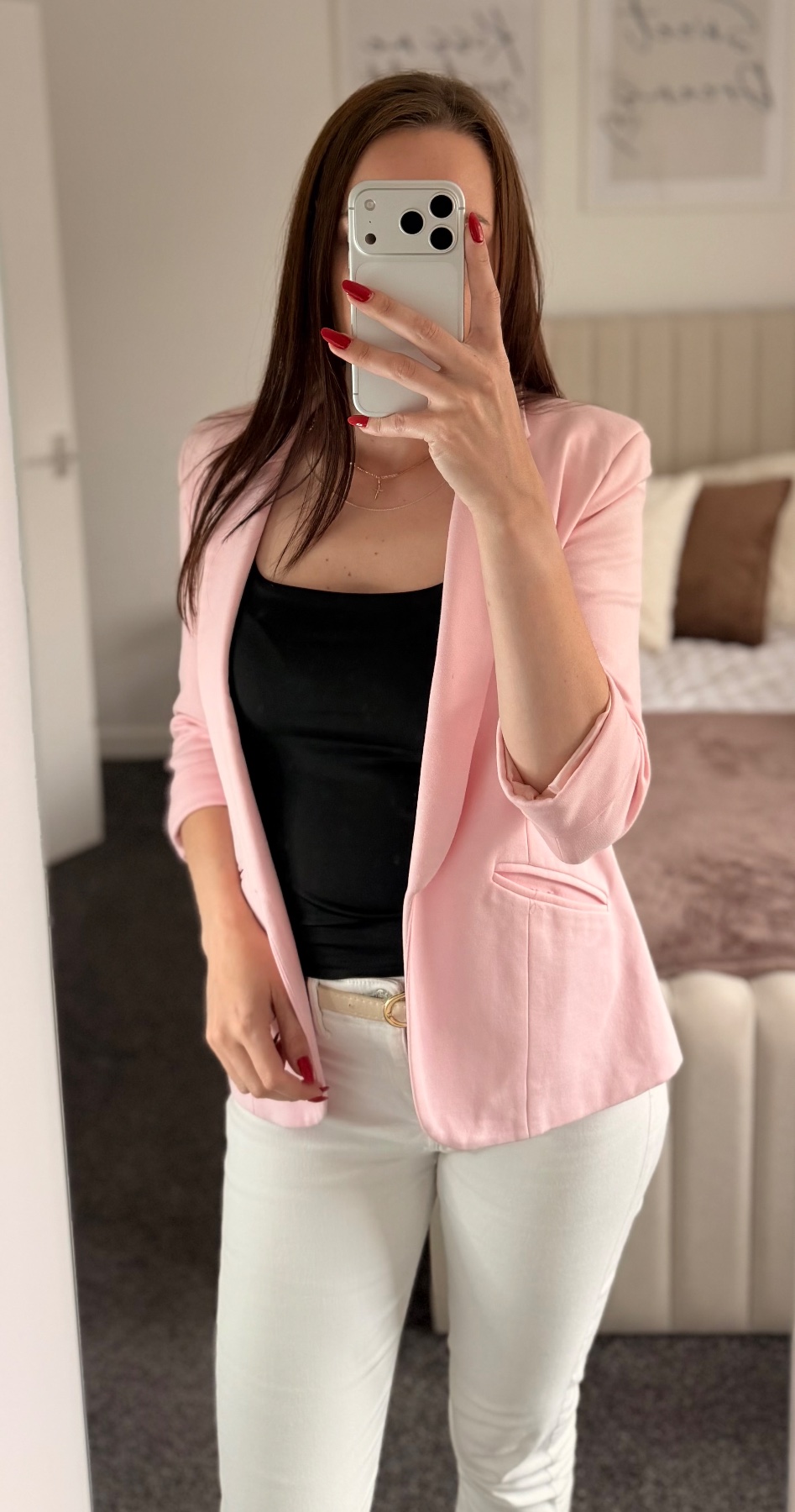 Quiz baby pink 3/4 sleeves blazer Uk10