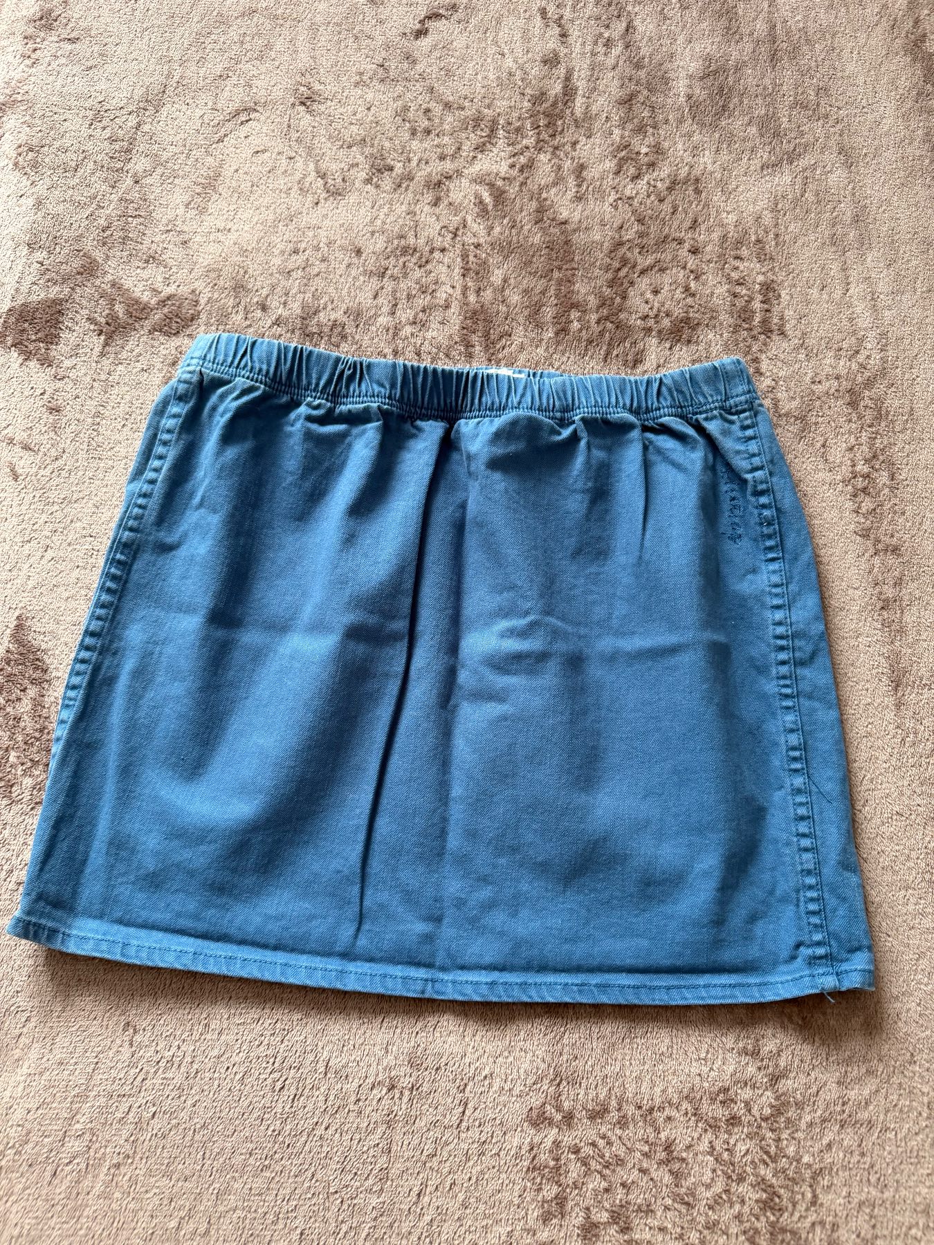 FireTrap blue denim mini skirt elastic waist UK12
