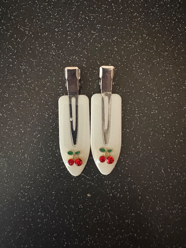 2 x Cherry hair clip slides alt indie