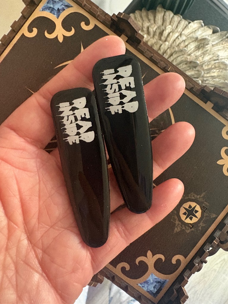 2 x gothic dead inside hair clip slides alt indie goth